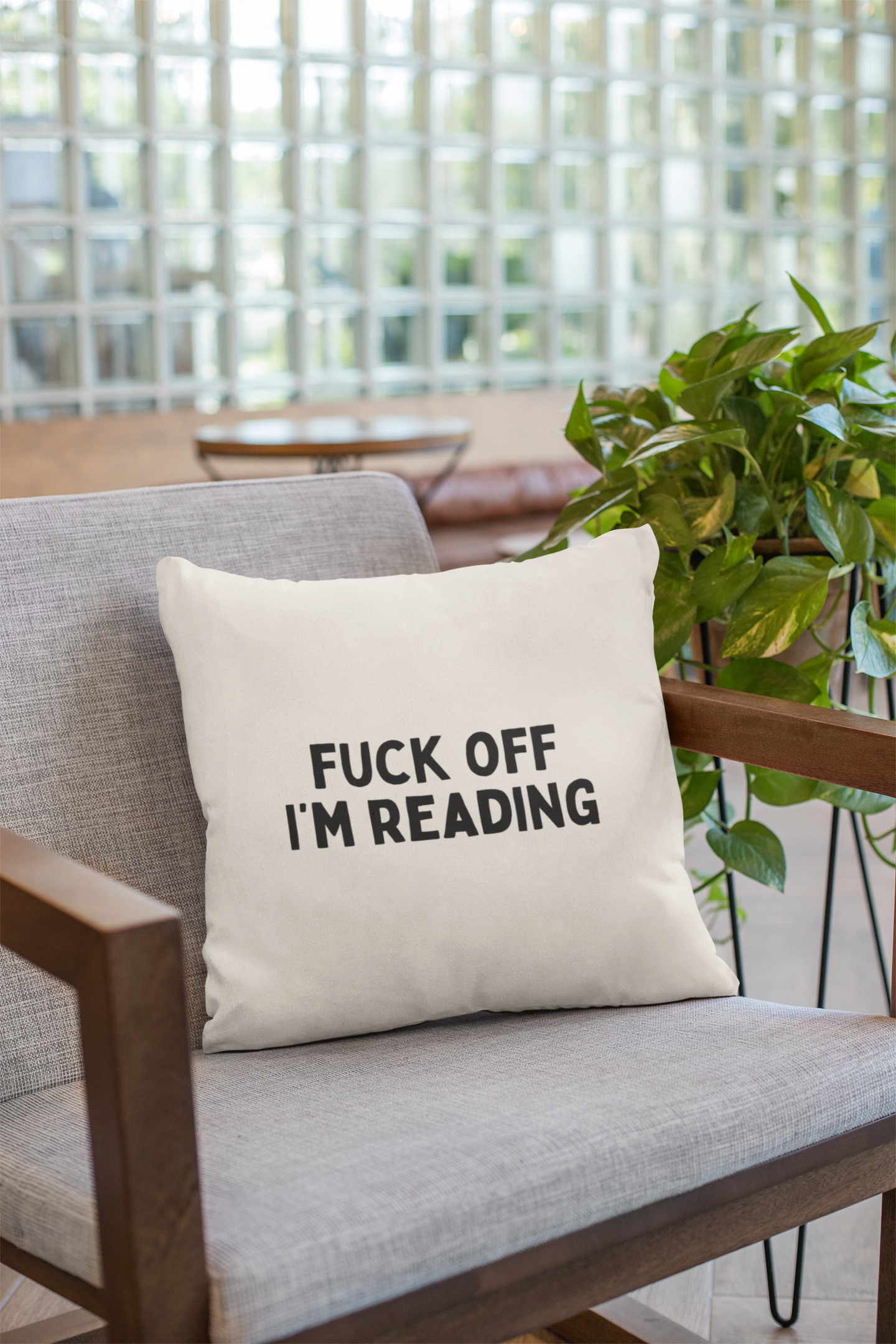 Fuck Off I'm Reading | Black and Cream | Cushion