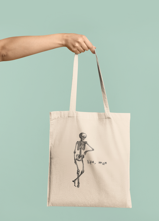 Life, Man | Black Graphic | Organic Cotton Tote Bag