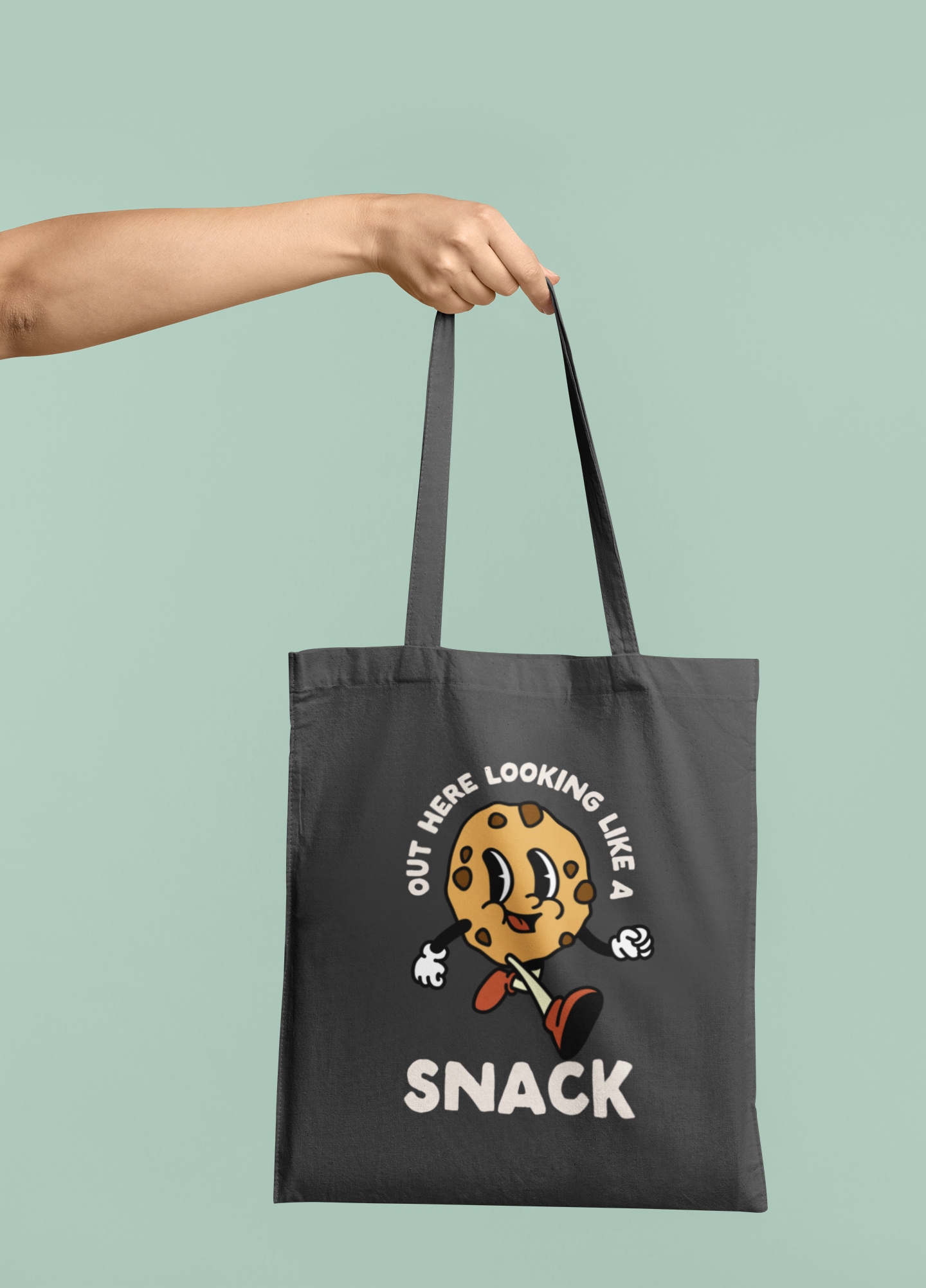 Out Here Looking Like A Snack | Charcoal | Organic Cotton Tote Bag