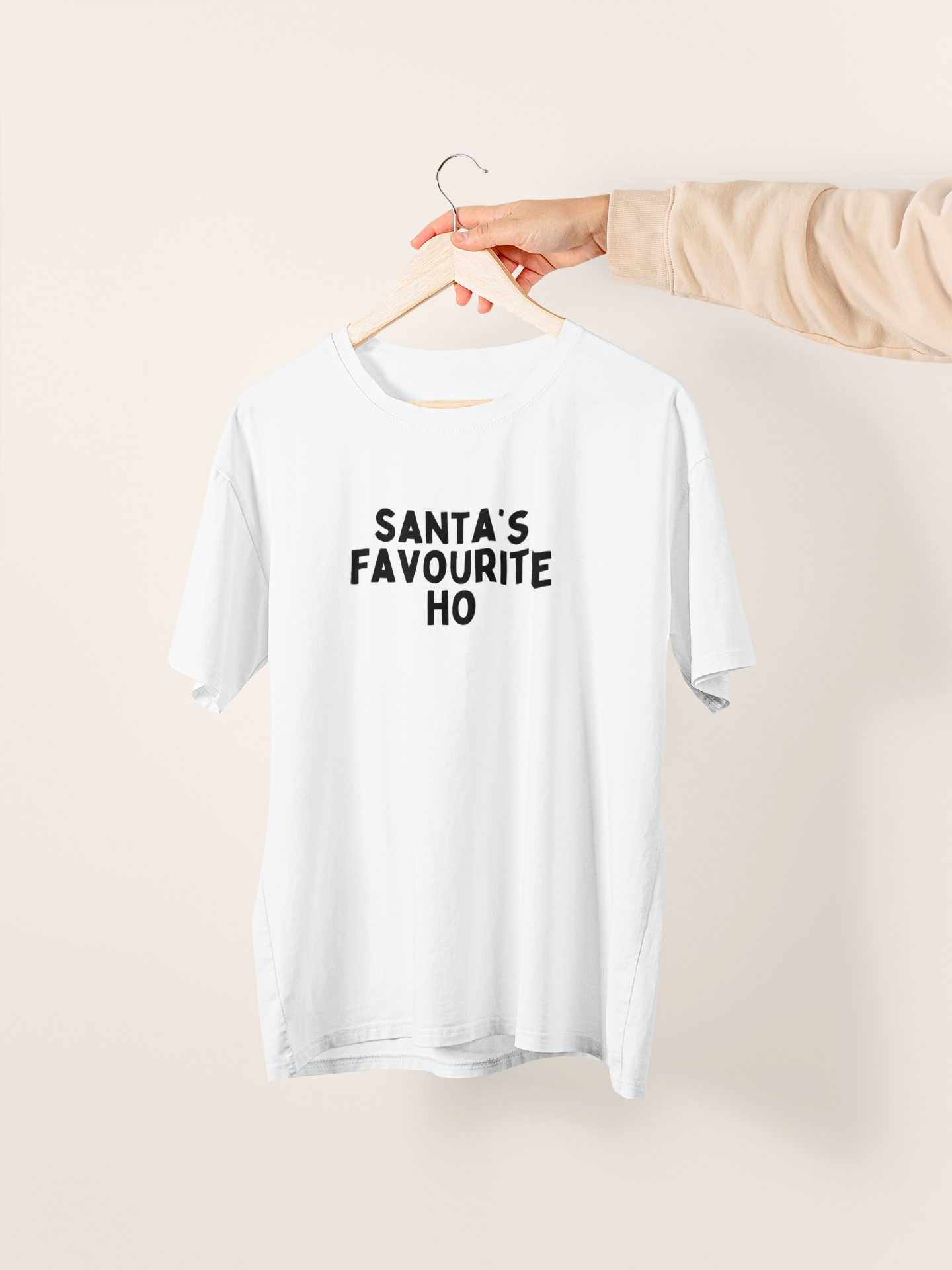 Santa's Favourite Ho | Black Graphic | Christmas Organic Unisex T Shirt