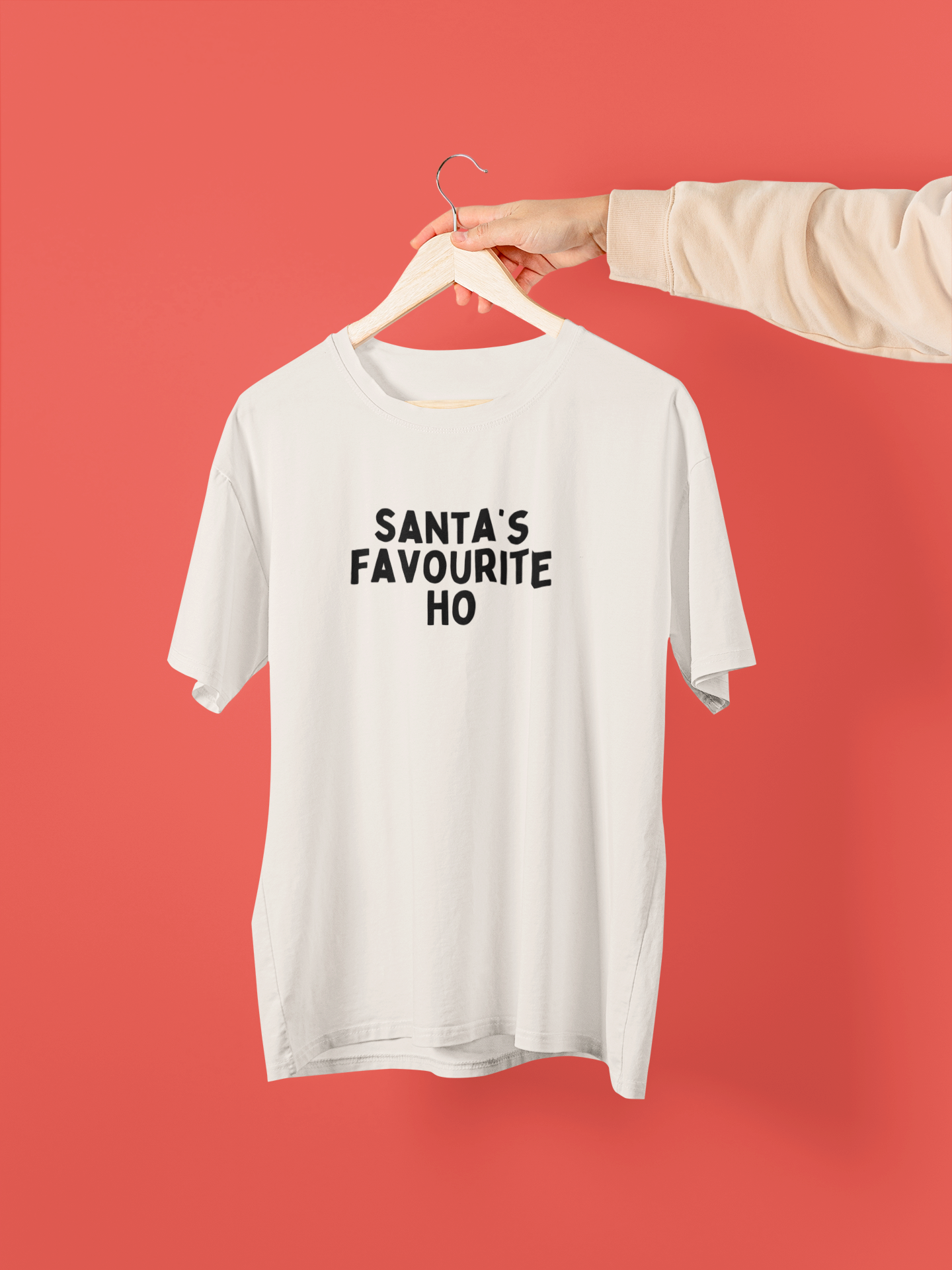 Santa's Favourite Ho | Black Graphic | Christmas Organic Unisex T Shirt