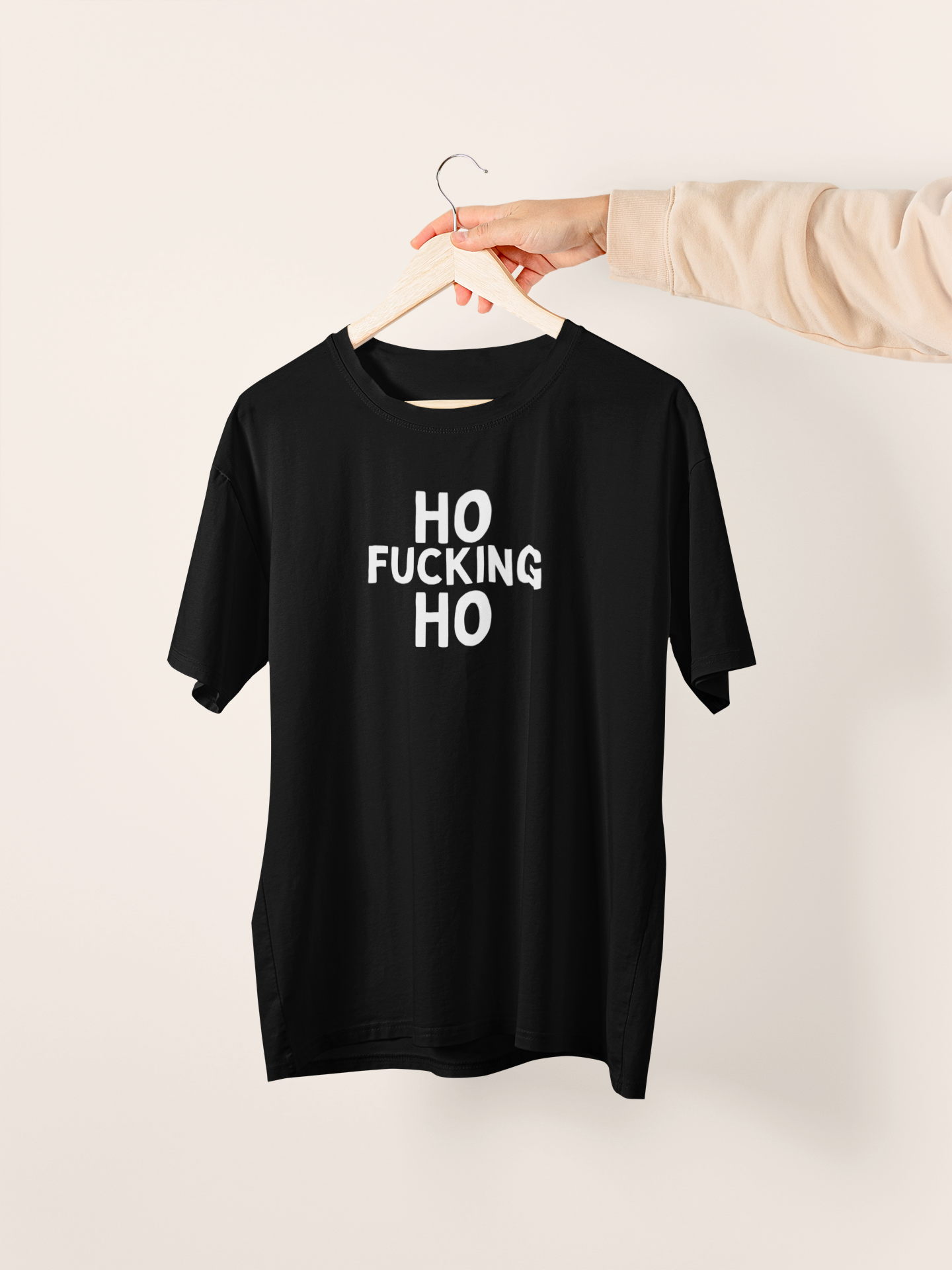 Ho Fucking Ho | White Graphic | Christmas Organic Unisex T Shirt