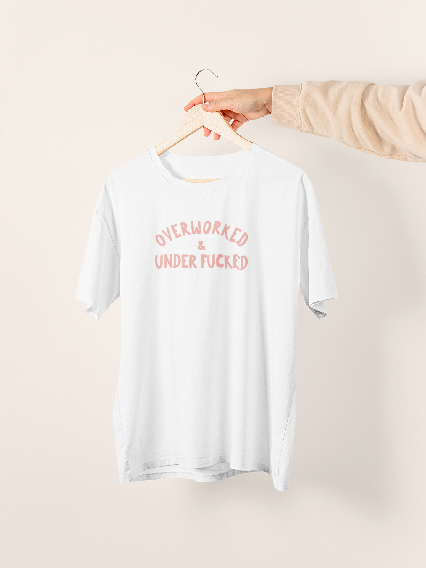 Overworked & Under Fucked | Peach Graphic | Organic Unisex T Shirt