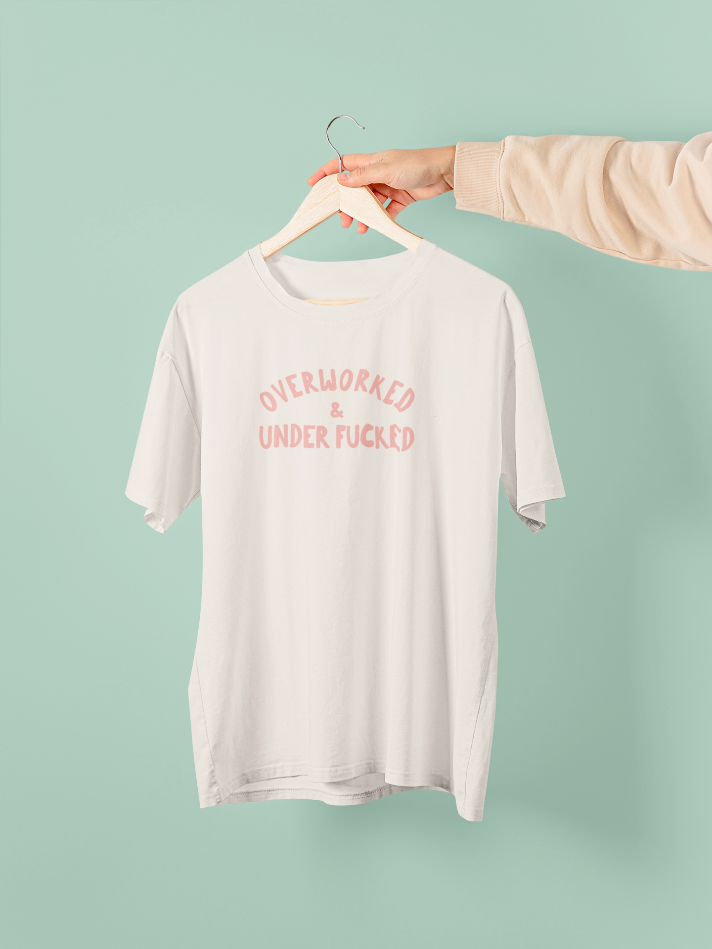 Overworked & Under Fucked | Peach Graphic | Organic Unisex T Shirt