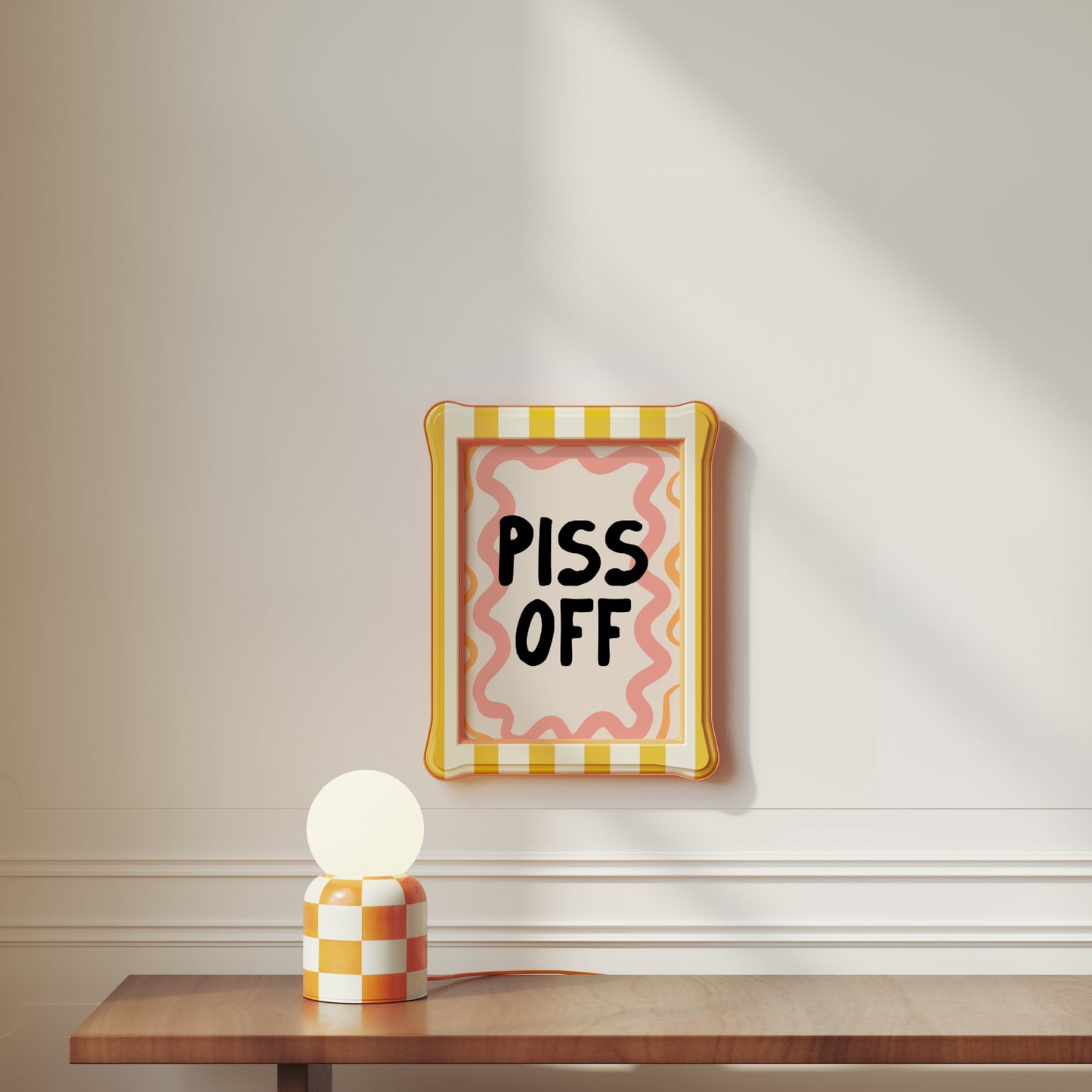 Piss Off | Peach, Orange and Black | Art Print