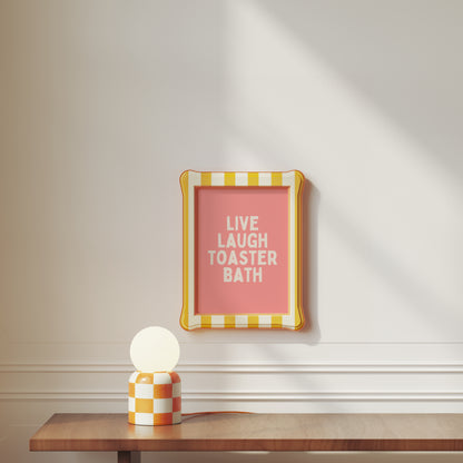 Live Laugh Toaster Bath | Cream and Dusty Pink | Art Print