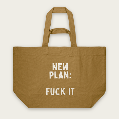 New Plan Fuck It | Tote Bag in Bronze (18651_New-Plan-Fuck-It_STAU117_Bronze_Tote-Bag_Mockup.png)