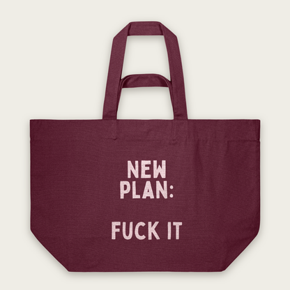 New Plan Fuck It | Tote Bag in Burgundy (18657_New-Plan-Fuck-It_STAU117_Burgundy_Tote-Bag_Mockup.png)