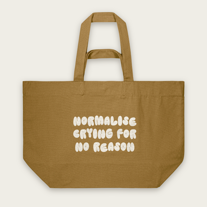Normalise Crying For No Reason | Tote Bag in Bronze (18677_Normalise-Crying-For-No-Reason_STAU117_Bronze_Tote-Bag_Mockup.png)