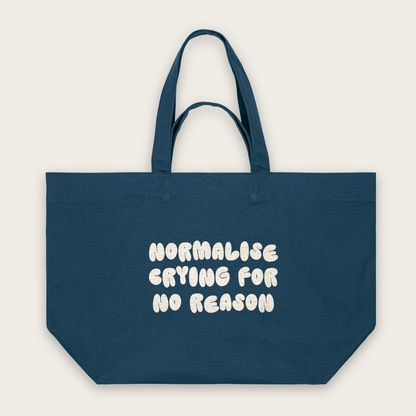 Normalise Crying For No Reason | Tote Bag in Deep Teal (18678_Normalise-Crying-For-No-Reason_STAU117_Deep-Teal_Tote-Bag_Mockup.png)