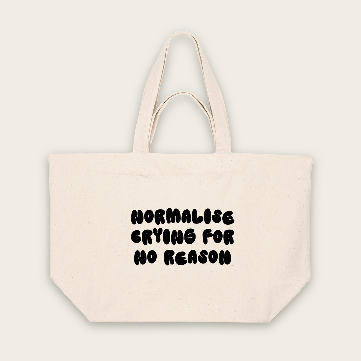Normalise Crying For No Reason | Tote Bag in Natural Raw (18682_Normalise-Crying-For-No-Reason_STAU117_Natural-Raw_Tote-Bag_Mockup.png)