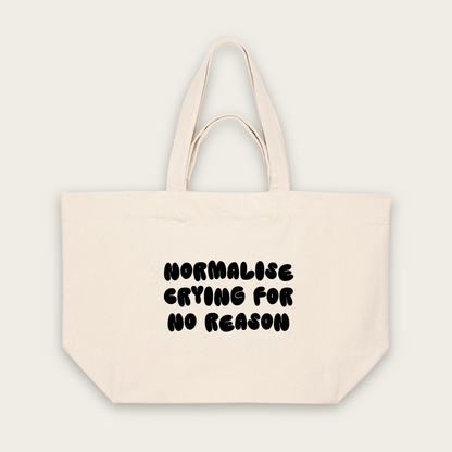 Normalise Crying For No Reason | Tote Bag in Natural Raw (18682_Normalise-Crying-For-No-Reason_STAU117_Natural-Raw_Tote-Bag_Mockup.png)