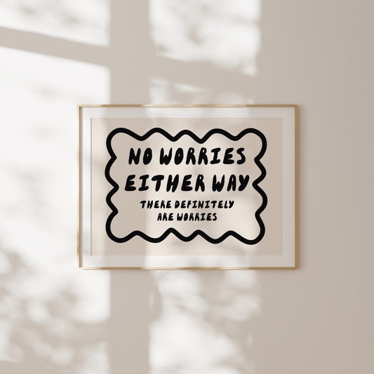 No Worries Either Way | Black and Cream | Landscape | Art Print