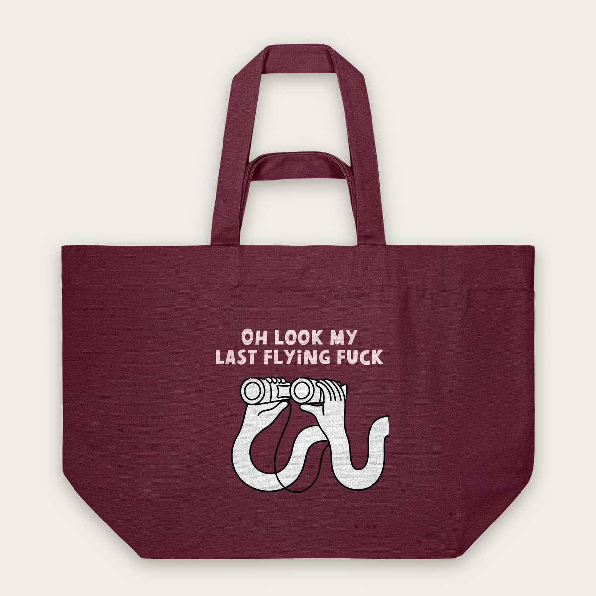Oh Look My Last Flying Fuck | Tote Bag in Burgundy (18693_Oh-Look-My-Last-Flying-Fuck_STAU117_Burgundy_Tote-Bag_Mockup.png)