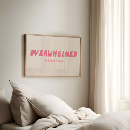 Overwhelmed 365 Days A Year | Watermelon and Cream | Landscape | Art Print