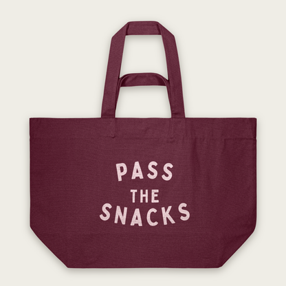 Pass The Snacks | Tote Bag in Burgundy (18711_Pass-The-Snacks_STAU117_Burgundy_Tote-Bag_Mockup.png)