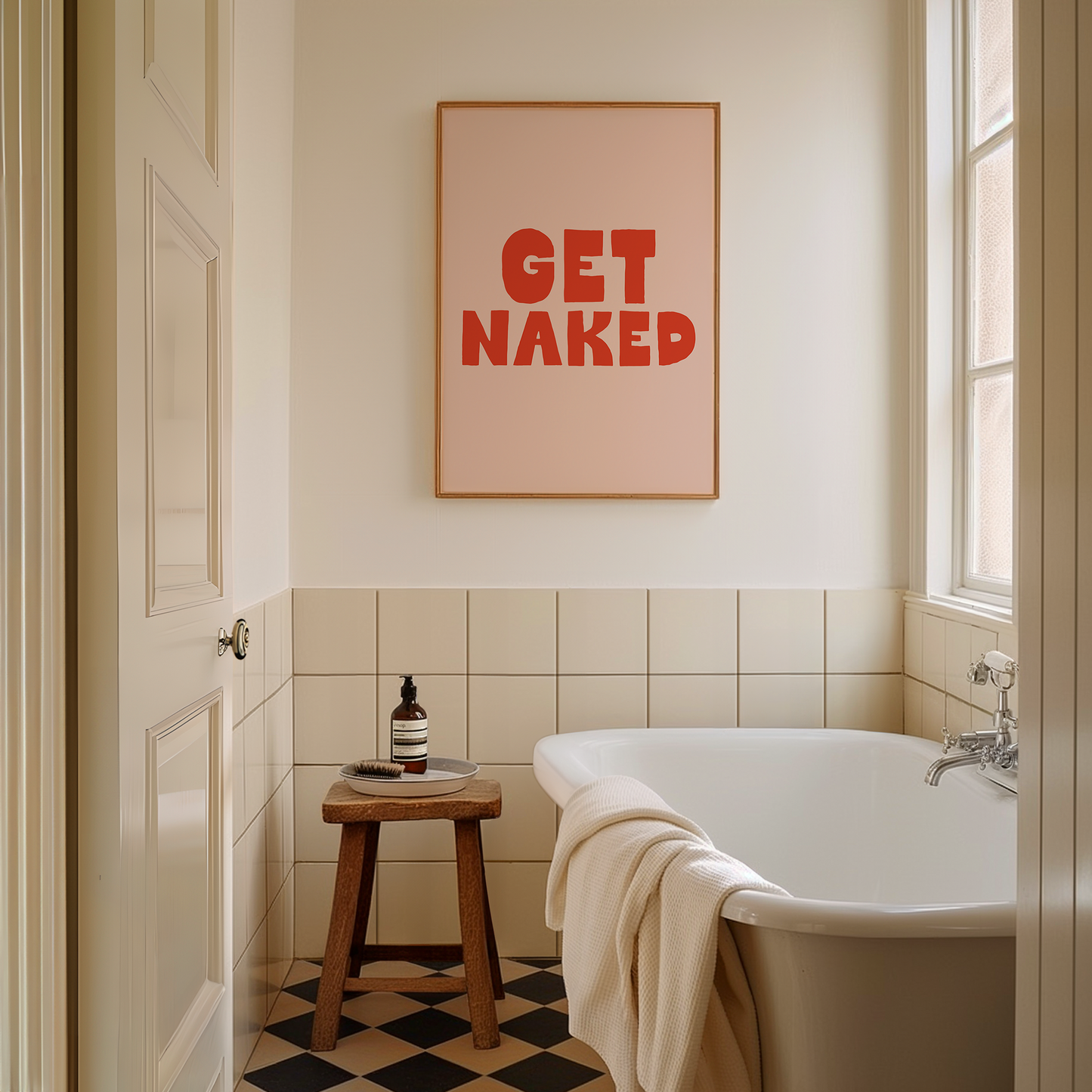 Get Naked | Red and Blush | Art Print