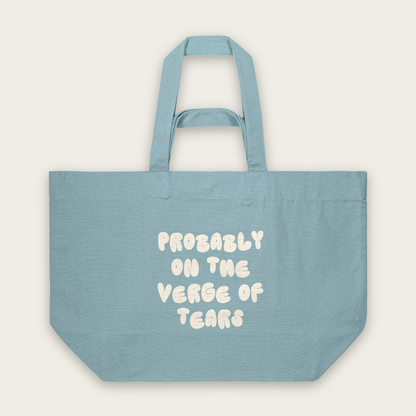 Probably On The Verge Of Tears | Tote Bag in Pebble Blue (18755_Probably-On-The-Verge-Of-Tears_STAU117_Pebble-Blue_Tote-Bag_Mockup.png)