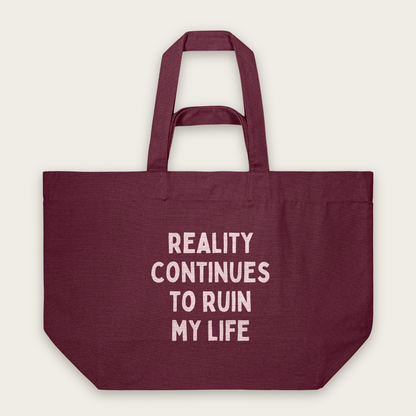 Reality Continues To Ruin My Life | Tote Bag in Burgundy (18764_Reality-Continues-To-Ruin-My-Life_STAU117_Burgundy_Tote-Bag_Mockup.png)