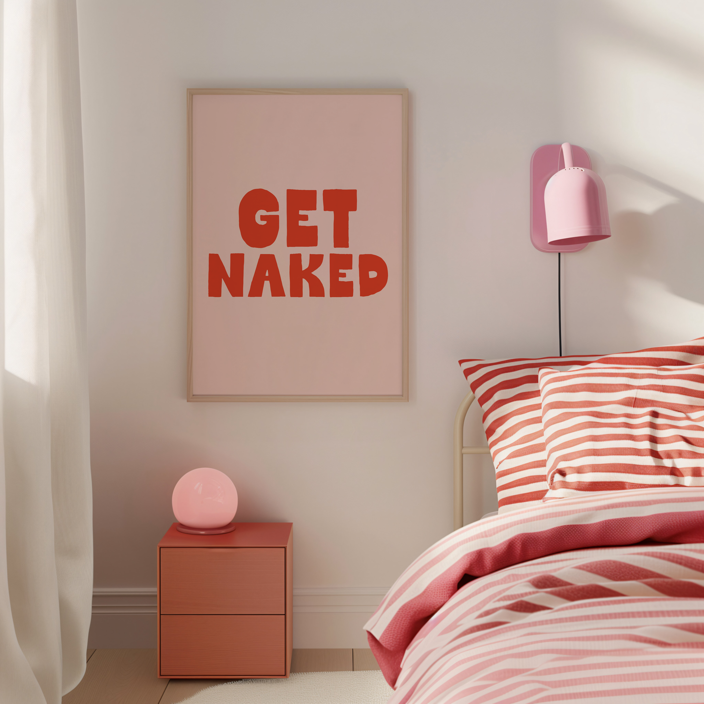 Get Naked | Red and Blush | Art Print