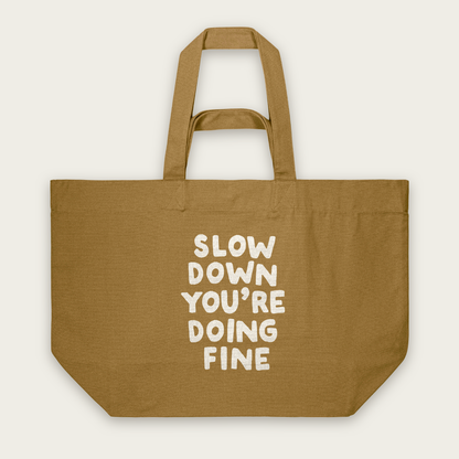 Slow Down You're Doing Fine | Tote Bag in Bronze (18766_Slow-Down-You're-Doing-Fine_STAU117_Bronze_Tote-Bag_Mockup.png)