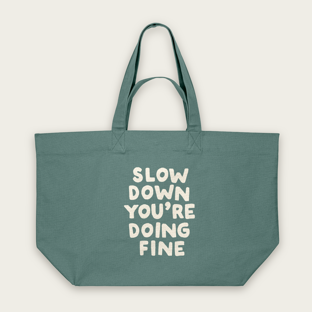 Slow Down You're Doing Fine | Tote Bag in Green Bay (18769_Slow-Down-You're-Doing-Fine_STAU117_Green-Bay_Tote-Bag_Mockup.png)
