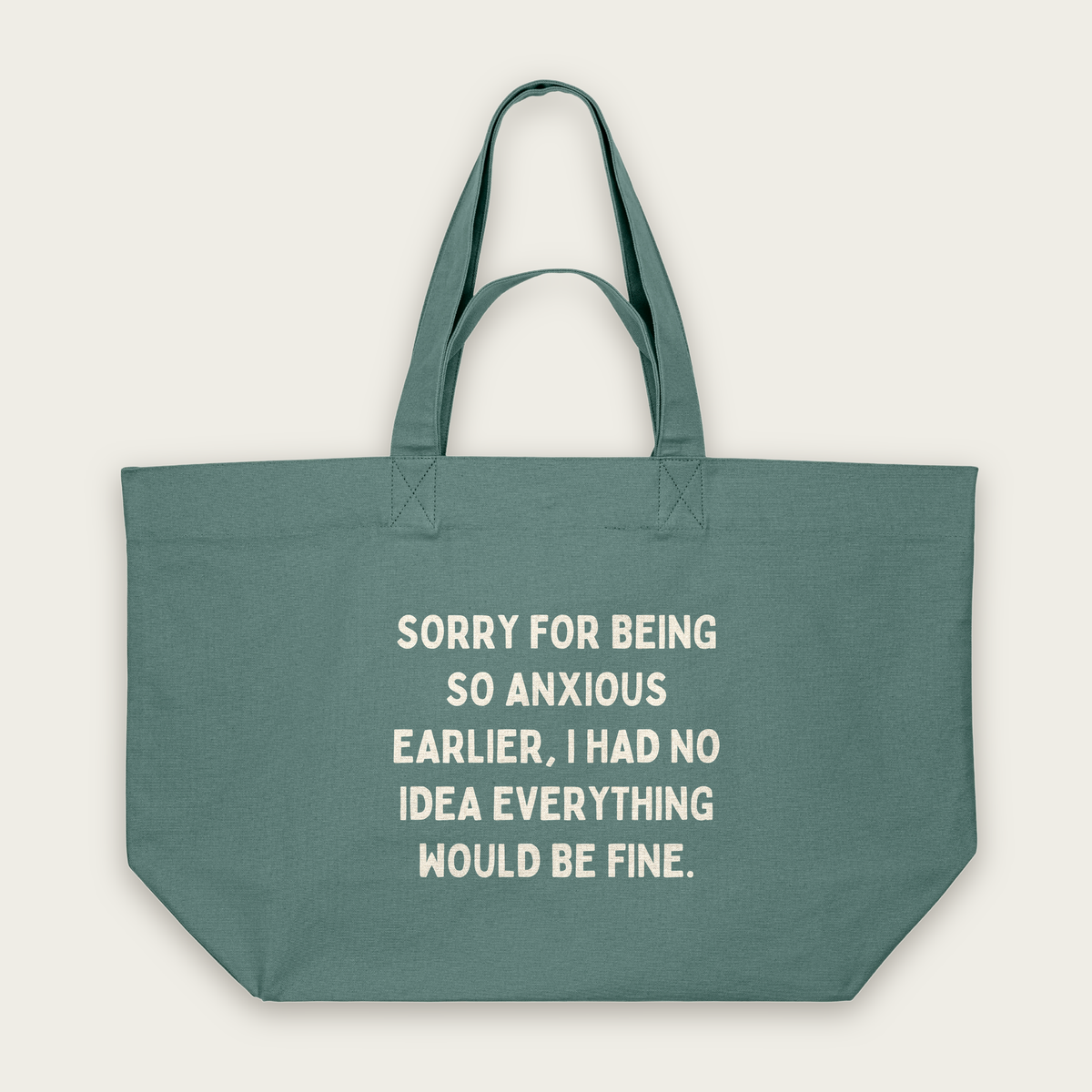 Sorry For Being So Anxious Earlier | Tote Bag in Green Bay (18796_Sorry-For-Being-So-Anxious-Earlier_STAU117_Green-Bay_Tote-Bag_Mockup.png)