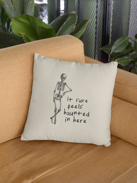 It Sure Feels Haunted In Here | Black and Cream | Cushion