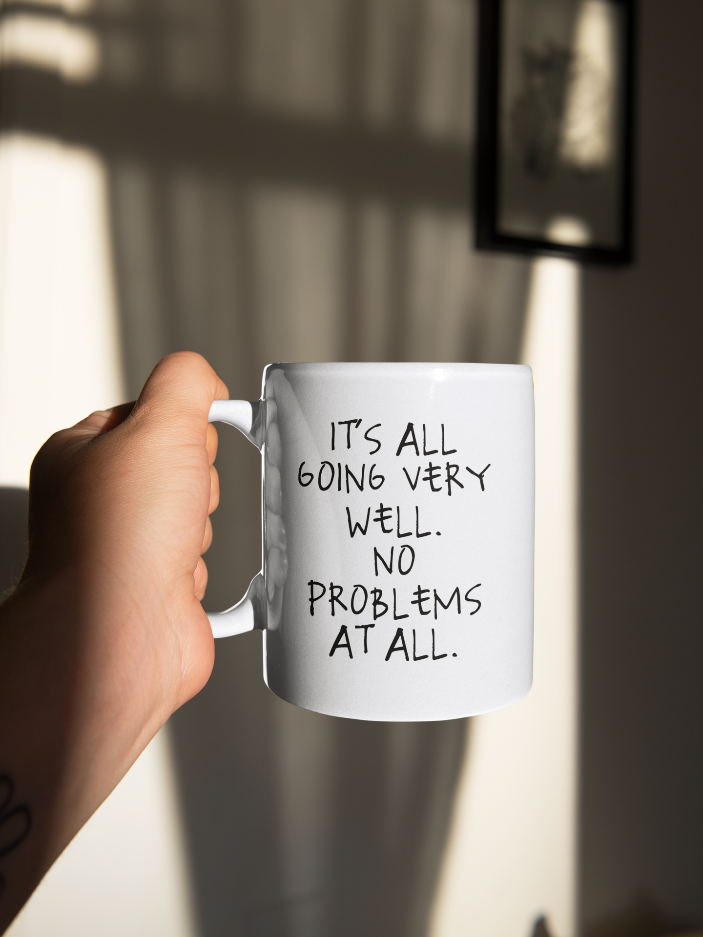 It's All Going Very Well. No Problems At All | Black | Ceramic Mug