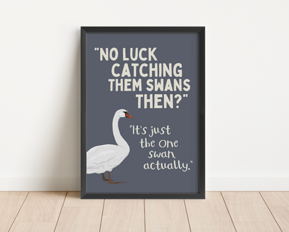 Framed | No Luck Catching Them Swans Then? | Art Print