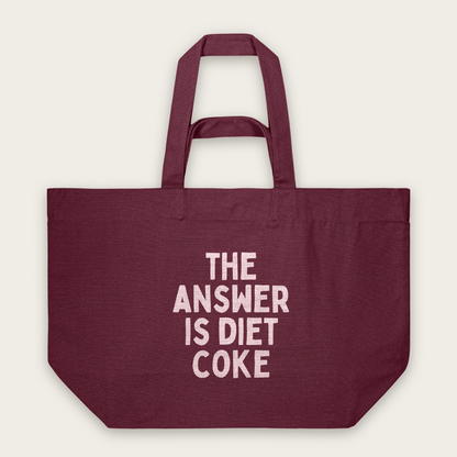 The Answer Is Diet Coke | Tote Bag in Burgundy (18812_The-Answer-Is-Diet-Coke_STAU117_Burgundy_Tote-Bag_Mockup.png)