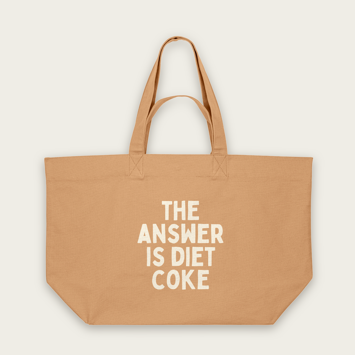 The Answer Is Diet Coke | Tote Bag in Latte (18809_The-Answer-Is-Diet-Coke_STAU117_Latte_Tote-Bag_Mockup.png)