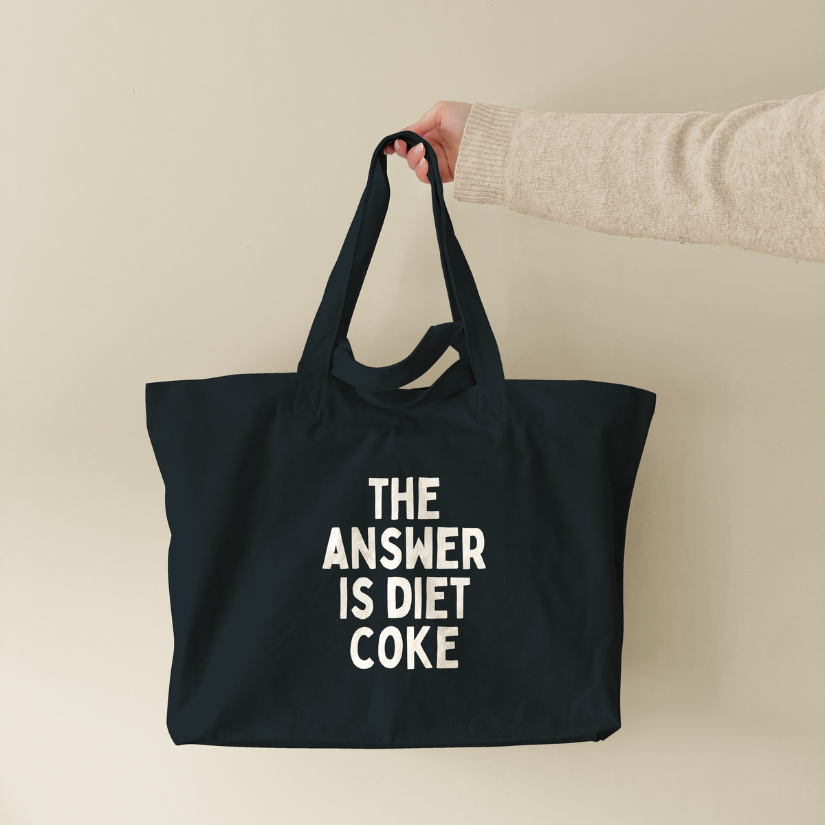 The Answer Is Diet Coke | Tote Bag (lifestyle-1-18804_The-Answer-Is-Diet-Coke_STAU117_Black_Tote-Bag.png)