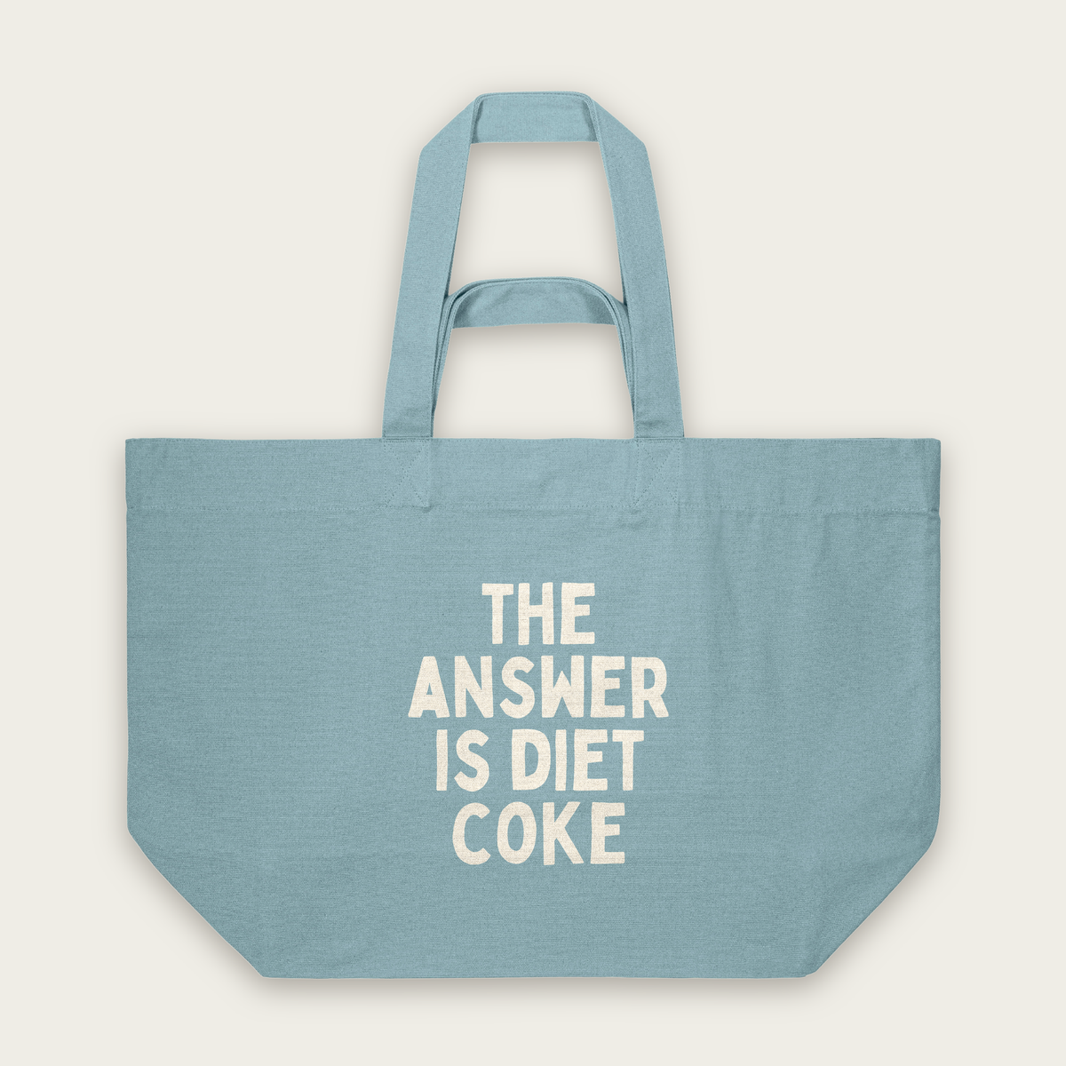 The Answer Is Diet Coke | Tote Bag in Pebble Blue (18811_The-Answer-Is-Diet-Coke_STAU117_Pebble-Blue_Tote-Bag_Mockup.png)