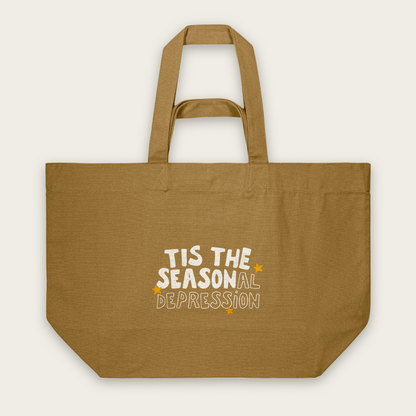 Tis The Seasonal Depression | Tote Bag in Bronze (18408_Tis-The-Seasonal-Depression_STAU117_Bronze_Tote-Bag_Mockup.png)