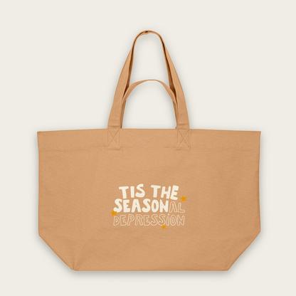 Tis The Seasonal Depression | Tote Bag in Latte (18412_Tis-The-Seasonal-Depression_STAU117_Latte_Tote-Bag_Mockup.png)