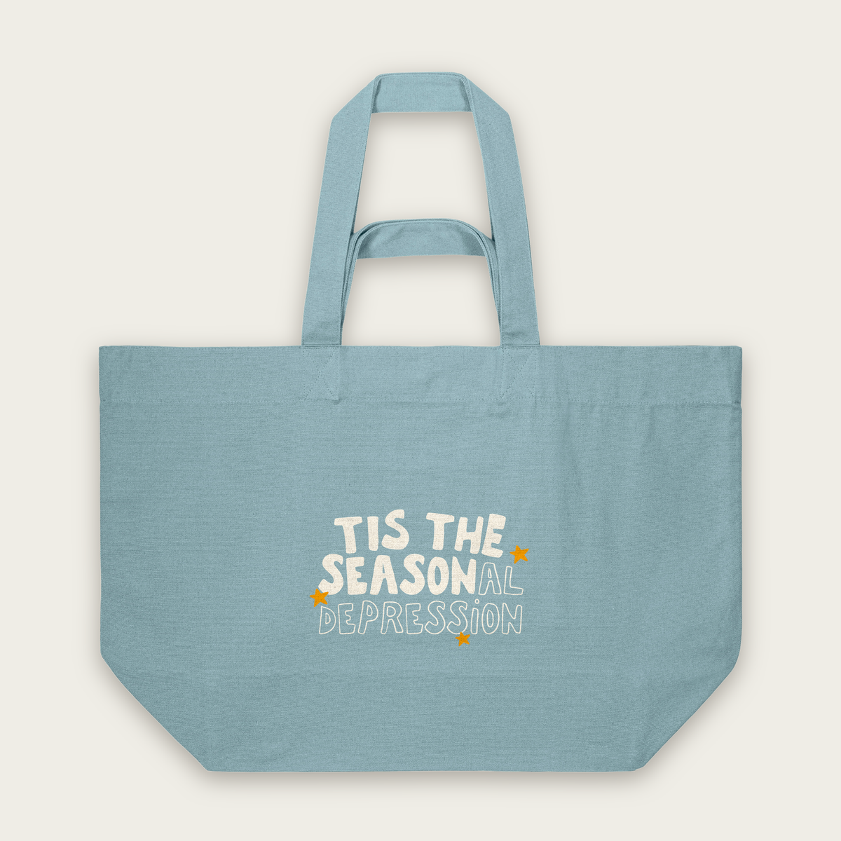 Tis The Seasonal Depression | Tote Bag in Pebble Blue (18414_Tis-The-Seasonal-Depression_STAU117_Pebble-Blue_Tote-Bag_Mockup.png)