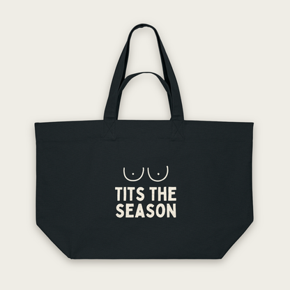 Tits The Season | Tote Bag in Black (18416_Tits-The-Season_STAU117_Black_Tote-Bag_Mockup.png)