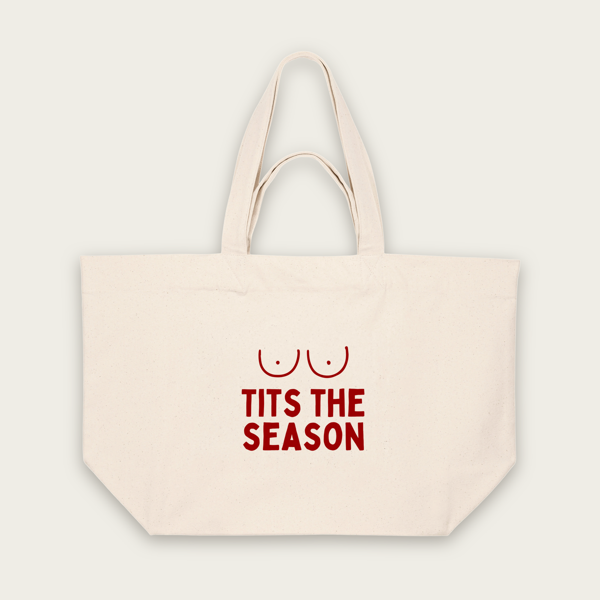 Tits The Season | Tote Bag in Natural Raw (18422_Tits-The-Season_STAU117_Natural-Raw_Tote-Bag_Mockup.png)