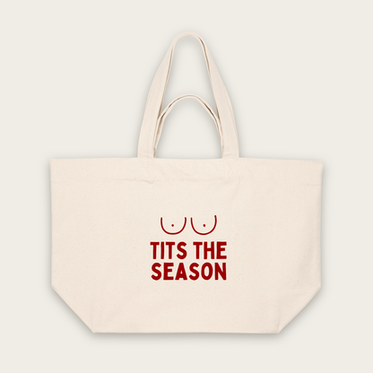 Tits The Season | Tote Bag in Natural Raw (18422_Tits-The-Season_STAU117_Natural-Raw_Tote-Bag_Mockup.png)