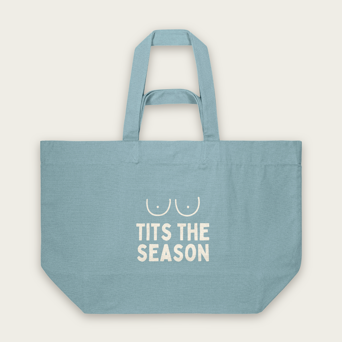 Tits The Season | Tote Bag in Pebble Blue (18423_Tits-The-Season_STAU117_Pebble-Blue_Tote-Bag_Mockup.png)