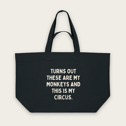 Turns Out These Are My Monkeys | Tote Bag in Black (18840_Turns-Out-These-Are-My-Monkeys_STAU117_Black_Tote-Bag_Mockup.png)
