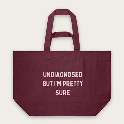 Undiagnosed But I'm Pretty Sure | Tote Bag in Burgundy (18866_Undiagnosed-But-I'm-Pretty-Sure_STAU117_Burgundy_Tote-Bag_Mockup.png)