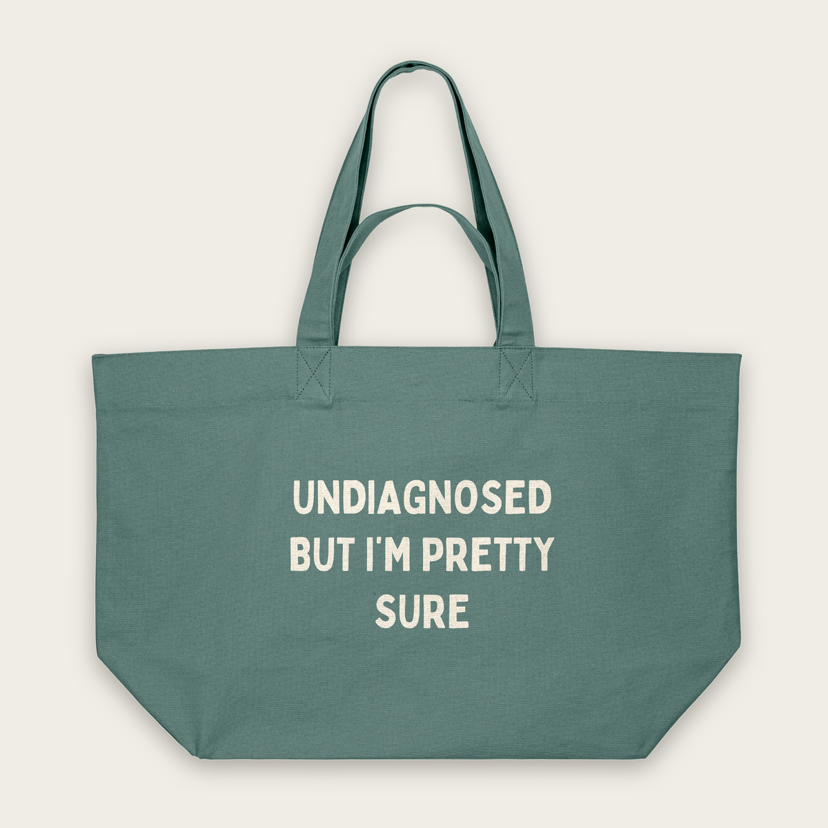 Undiagnosed But I'm Pretty Sure | Tote Bag in Green Bay (18862_Undiagnosed-But-I'm-Pretty-Sure_STAU117_Green-Bay_Tote-Bag_Mockup.png)