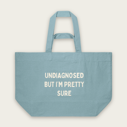 Undiagnosed But I'm Pretty Sure | Tote Bag in Pebble Blue (18865_Undiagnosed-But-I'm-Pretty-Sure_STAU117_Pebble-Blue_Tote-Bag_Mockup.png)