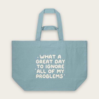 What A Great Day To Ignore All Of My Problems | Tote Bag in Pebble Blue (18874_What-A-Great-Day_STAU117_Pebble-Blue_Tote-Bag_Mockup.png)