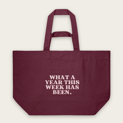 What A Year This Week Has Been | Tote Bag in Burgundy (18884_What-A-Year-This-Week-Has-Been_STAU117_Burgundy_Tote-Bag_Mockup.png)