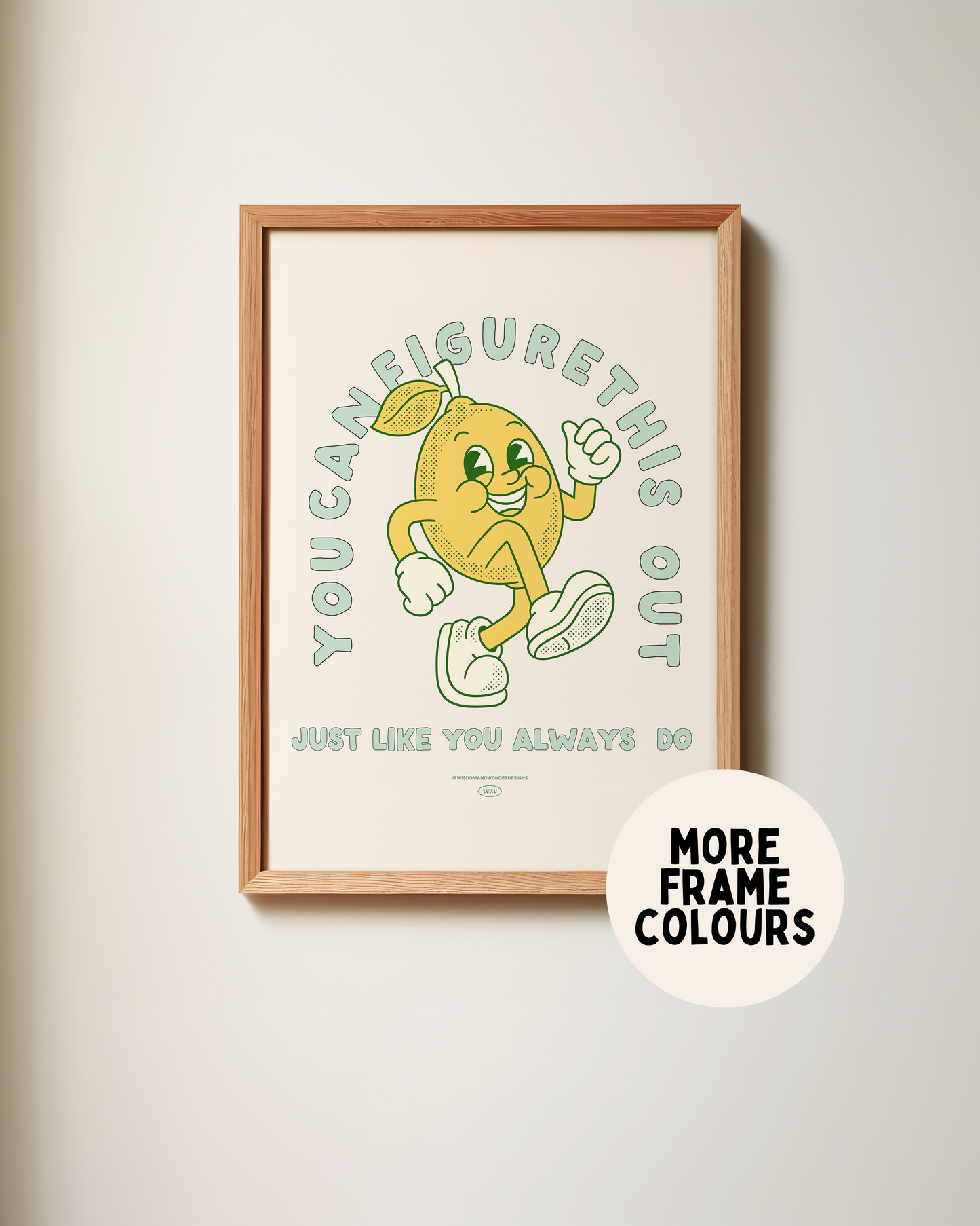 Framed | You Can Figure This Out | Seafoam and Cream | Art Print