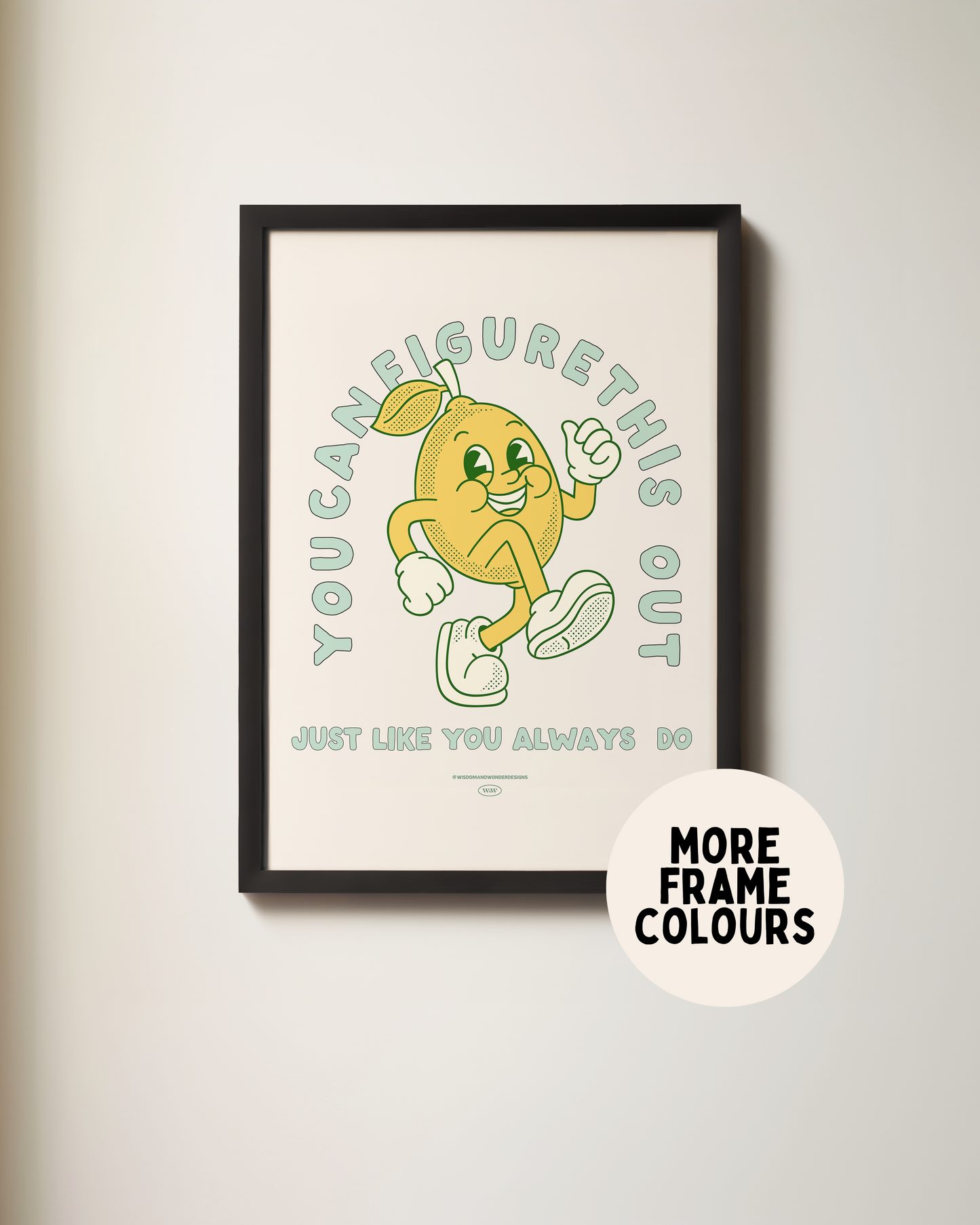 Framed | You Can Figure This Out | Seafoam and Cream | Art Print