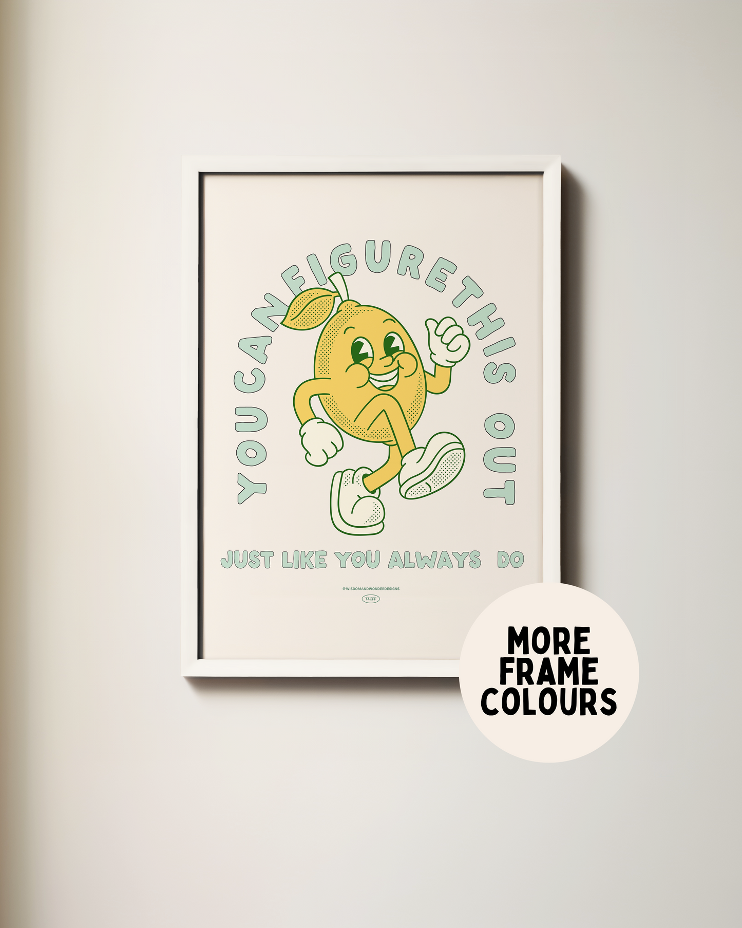 Framed | You Can Figure This Out | Seafoam and Cream | Art Print